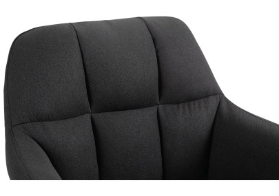 Taburete de bar Natoma en tela Negro,Metal blanco mate