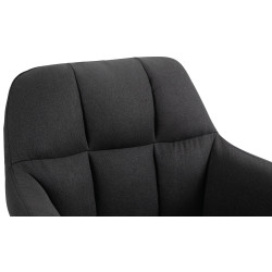 Tabouret de bar Natoma, tissu blanc noir