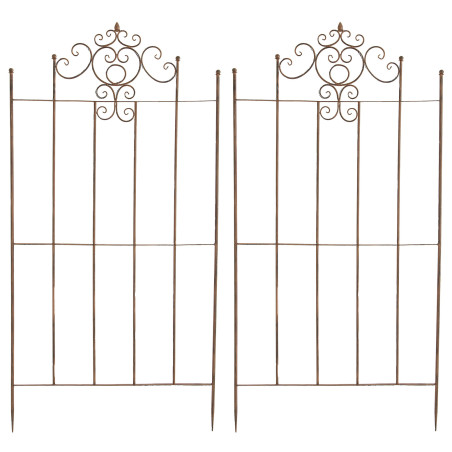 Set di 2 tralicci Paula 170 x 86 cm antico marrone