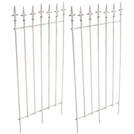 Set de 2 rejas para jardín Elisa Blanco antiguo