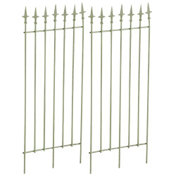 Set de 2 rejas para jardín Elisa Verde antiguo