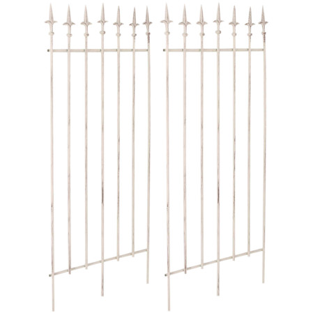 Set de 2 rejas para jardín Elisa Crema antiguo