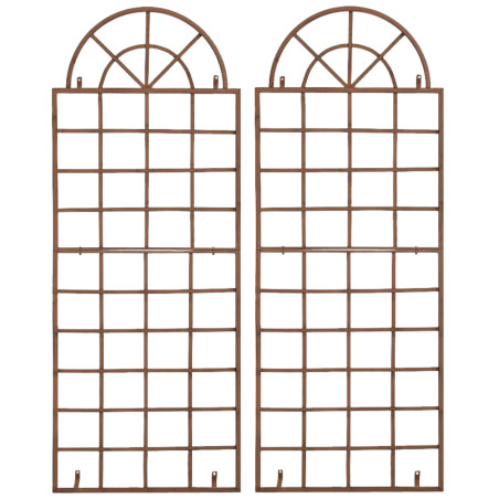Set de 2 vallas metálicas viva para plantas trepadoras Marrón antiguo