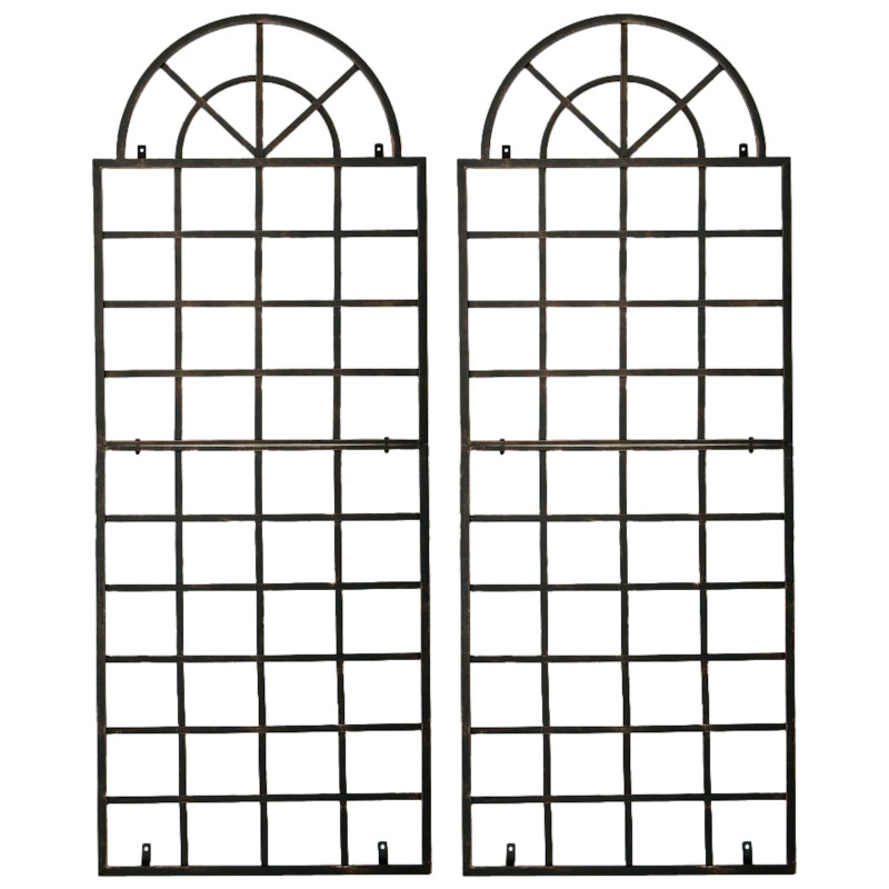 Set de 2 vallas metálicas viva para plantas trepadoras Bronce