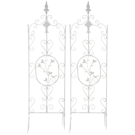 Lot de 2 treillis Burgus blanc antique