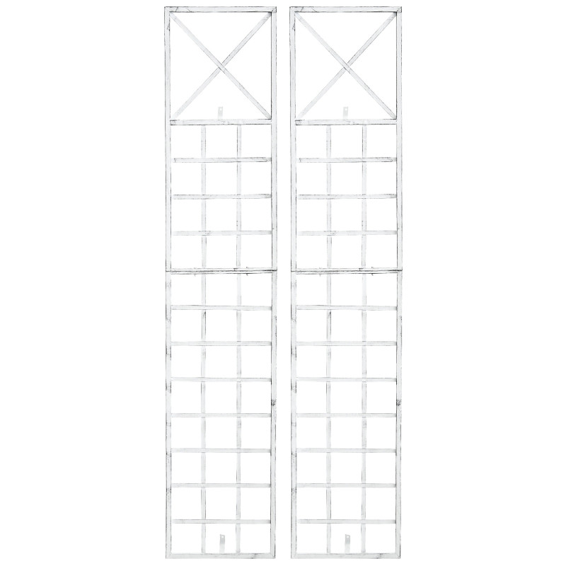 Ensemble de 2 treillis Trigo blanc antique