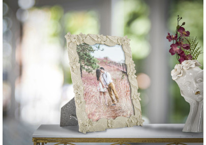 Cadre photo Feuille crème – 26 × 2 × 30,7 cm