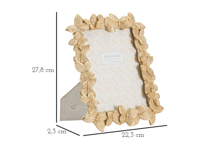 Cadre photo Farfalle gold – 22,3 × 2,3 × 27,8 cm (format intérieur : 15 × 20 cm)