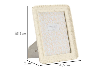 Cadre photo Style bambou – 20,5 × 2 × 25,5 cm (format intérieur : 15 × 20 cm)