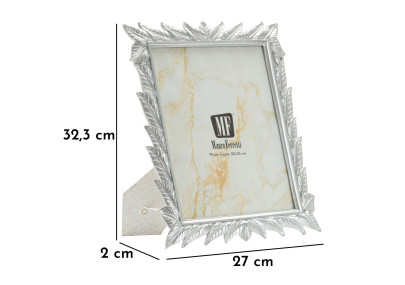 Cadre photo Leavy argent – 27 × 2 × 32,3 cm (dimension intérieure : 20 × 25 cm)