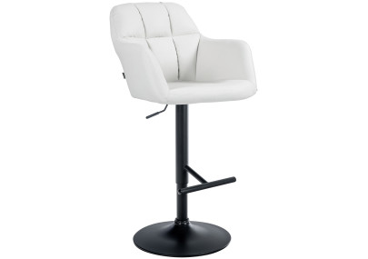 Tabouret de bar Natoma simili cuir noir blanc