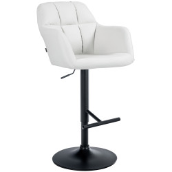 Tabouret de bar Natoma, similicuir, noir blanc