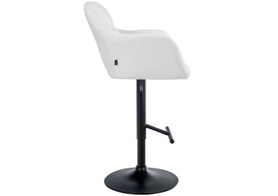 Tabouret de bar Natoma simili cuir noir blanc