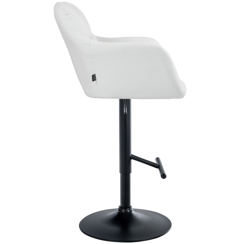 Tabouret de bar Natoma, similicuir, noir et blanc