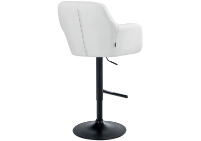 Tabouret de bar Natoma, similicuir, noir et blanc