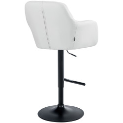 Tabouret de bar Natoma simili cuir noir blanc