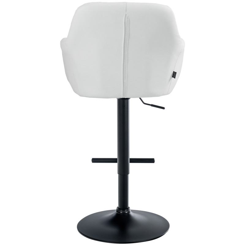 Tabouret de bar Natoma, similicuir, noir et blanc