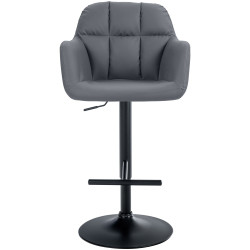 Tabouret de bar Natoma, similicuir, noir/gris